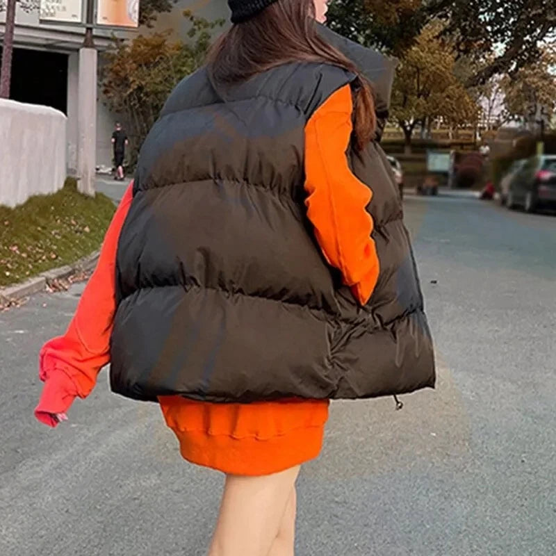 Autumn Winter Y2K Vest Women Thick Warm Down Vest Harajuku