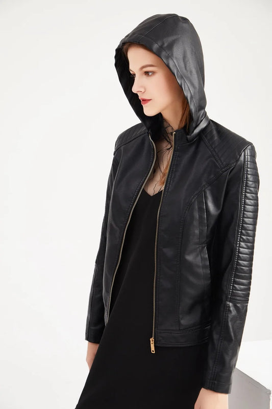 Faux Leather Jacket Women 2024