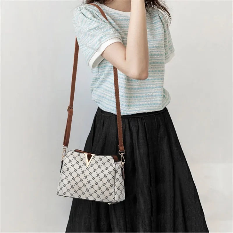 Dames vintage print crossbody tas