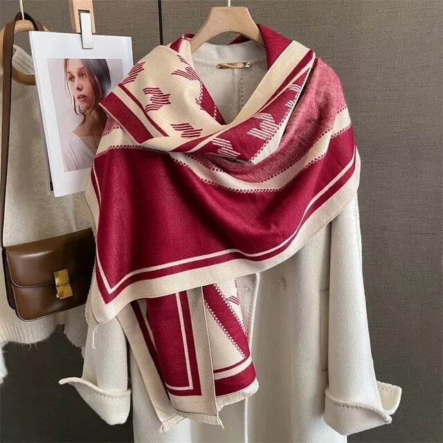 Warme luxe kasjmier poncho sjaal dames