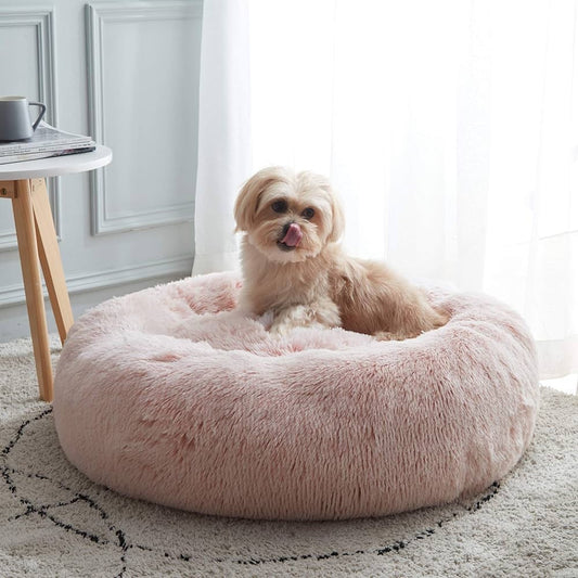 Pet nest around soft shaggy bed