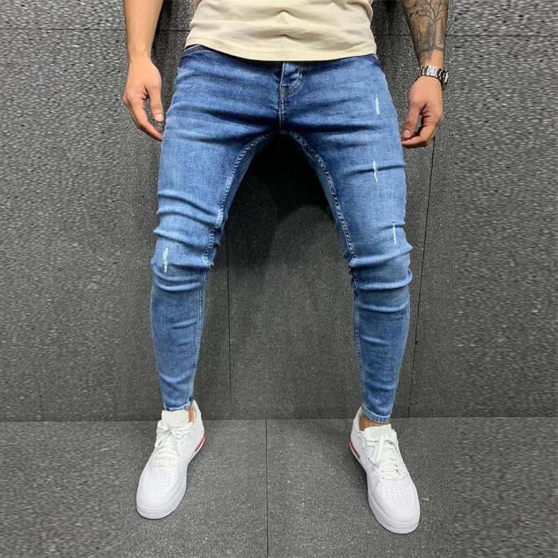 Heren Jeans Business Casual Zwart Slim