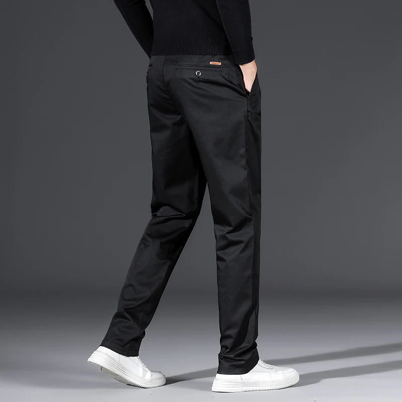 Straight Casual Cotton Trousers