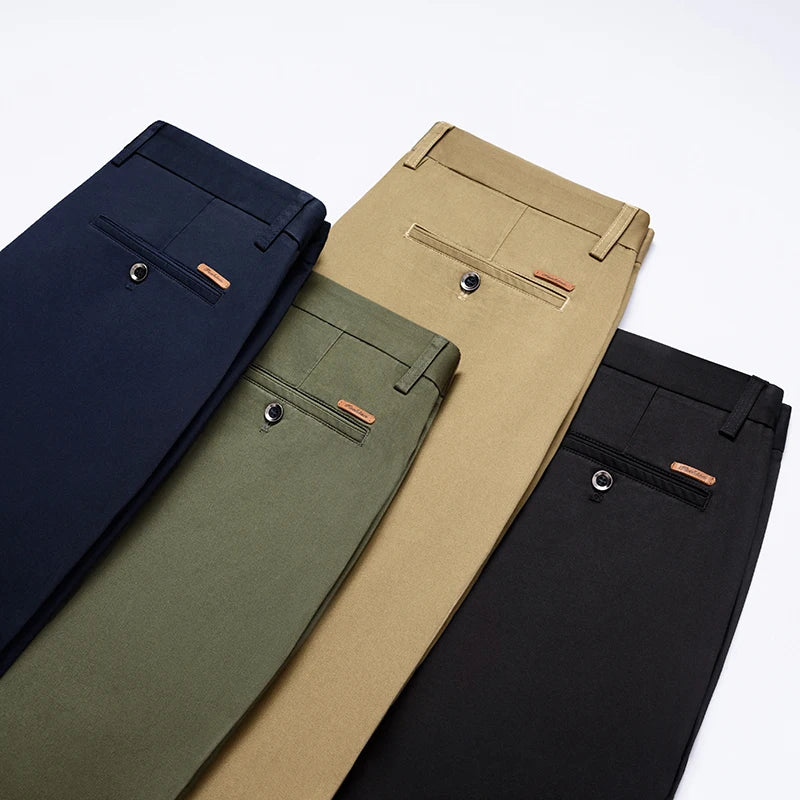 Straight Casual Cotton Trousers