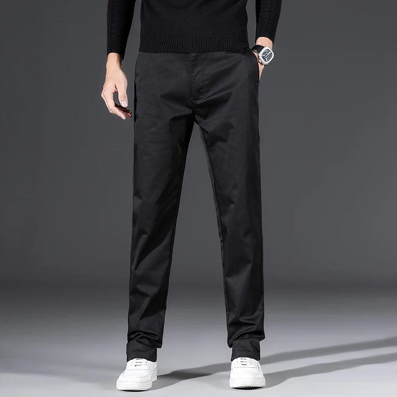 Straight Casual Cotton Trousers