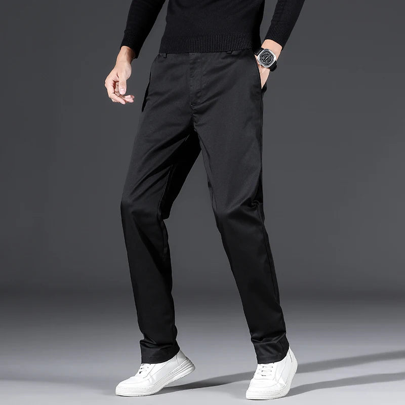 Straight Casual Cotton Trousers