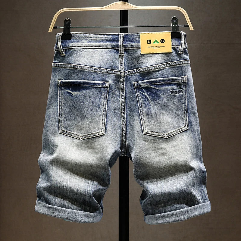 Summer New Men Stretch Short Jeans