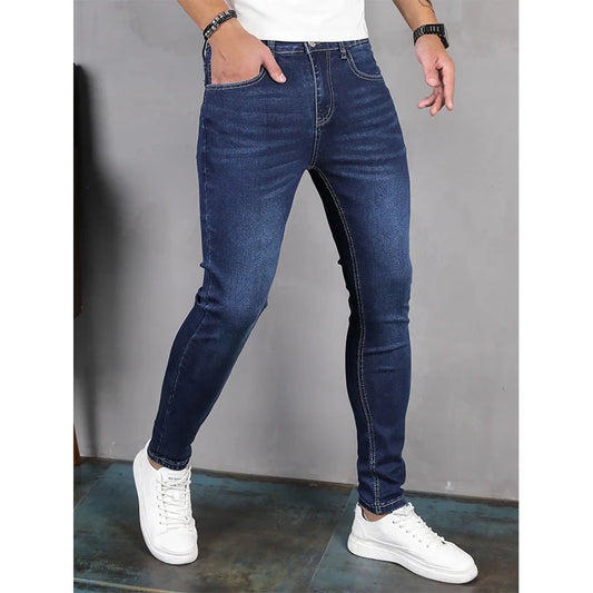 Men's Elastic Waist Skinny Jeans