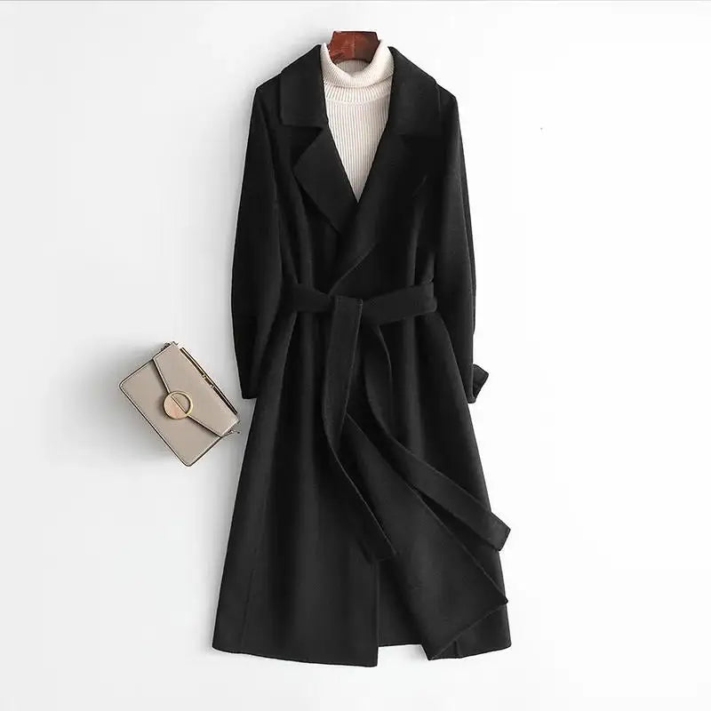 Elegante wollen trenchcoat voor dames