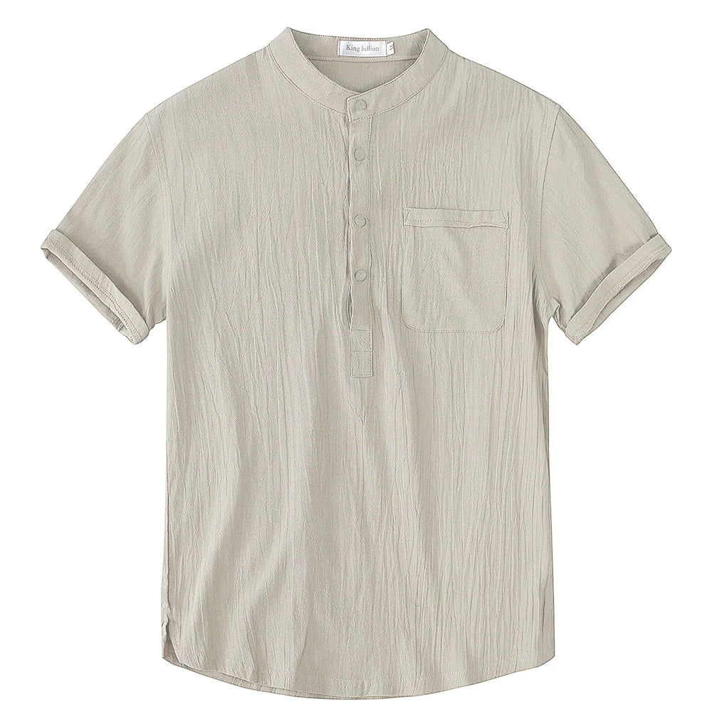 Summer New Men's Cotton and Linen T-shirt