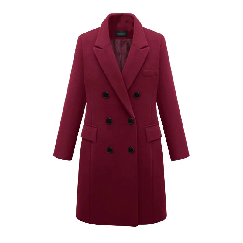 Oversized wollen trenchcoat voor dames