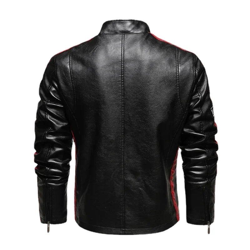 Ride in style with our leather fleece jacket