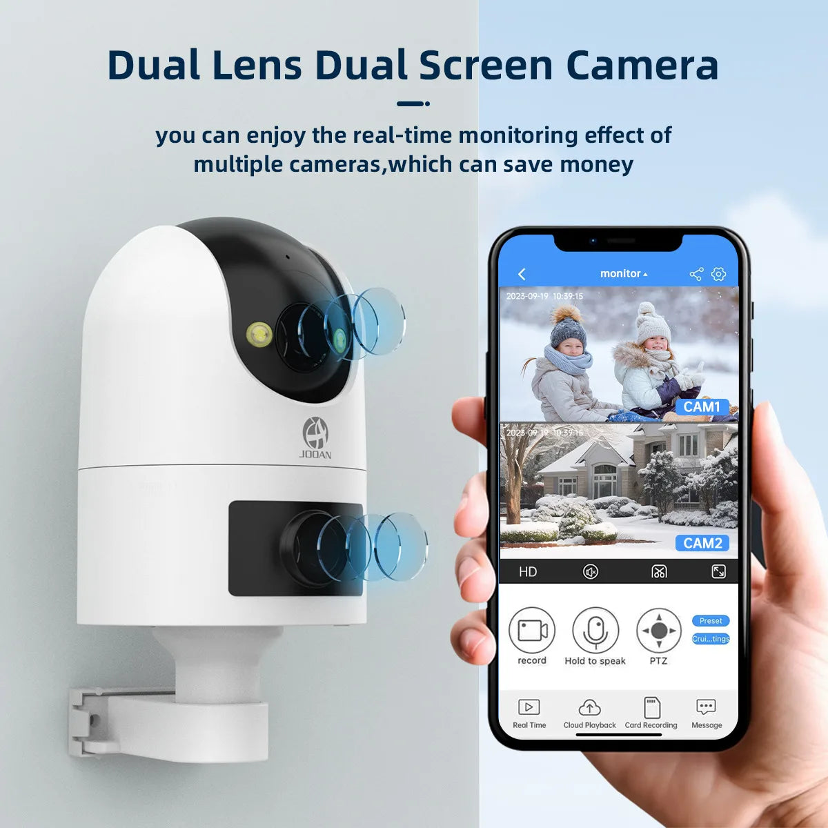 JOOAN 4K HD  PTZ Camera Indoor / Outdoor Dual Lens