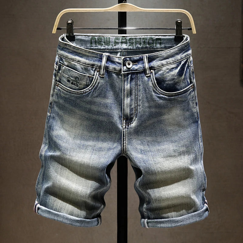 Summer New Men Stretch Short Jeans