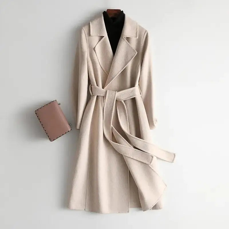 Elegante wollen trenchcoat voor dames