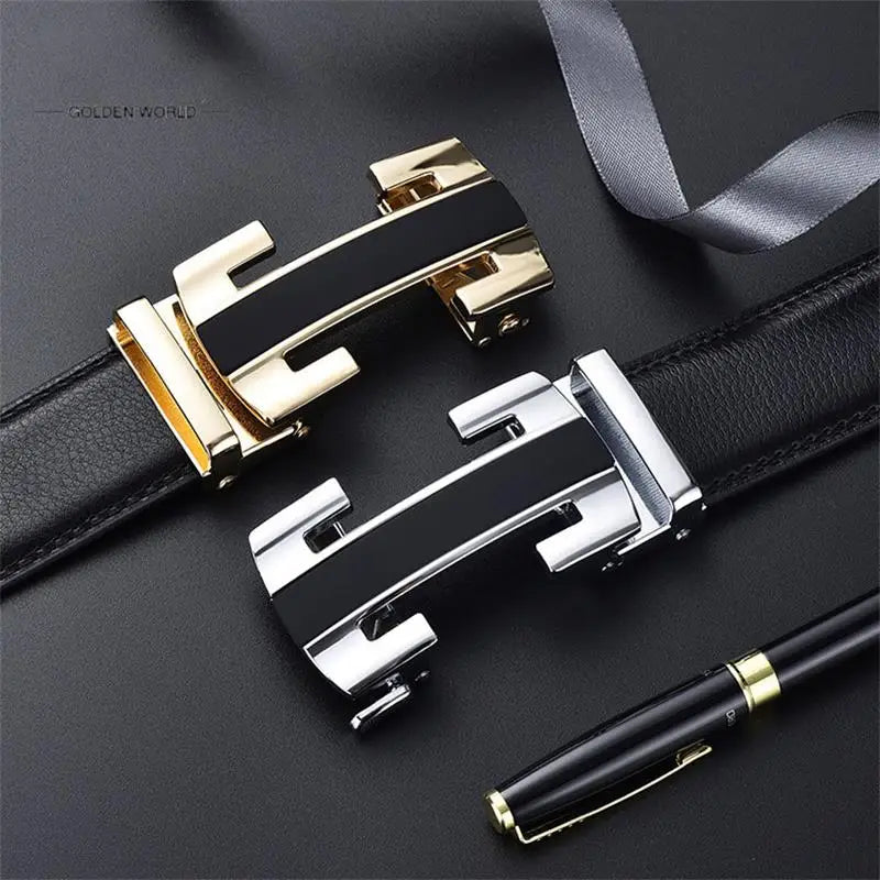 Upgrade your look with our business black leather belt