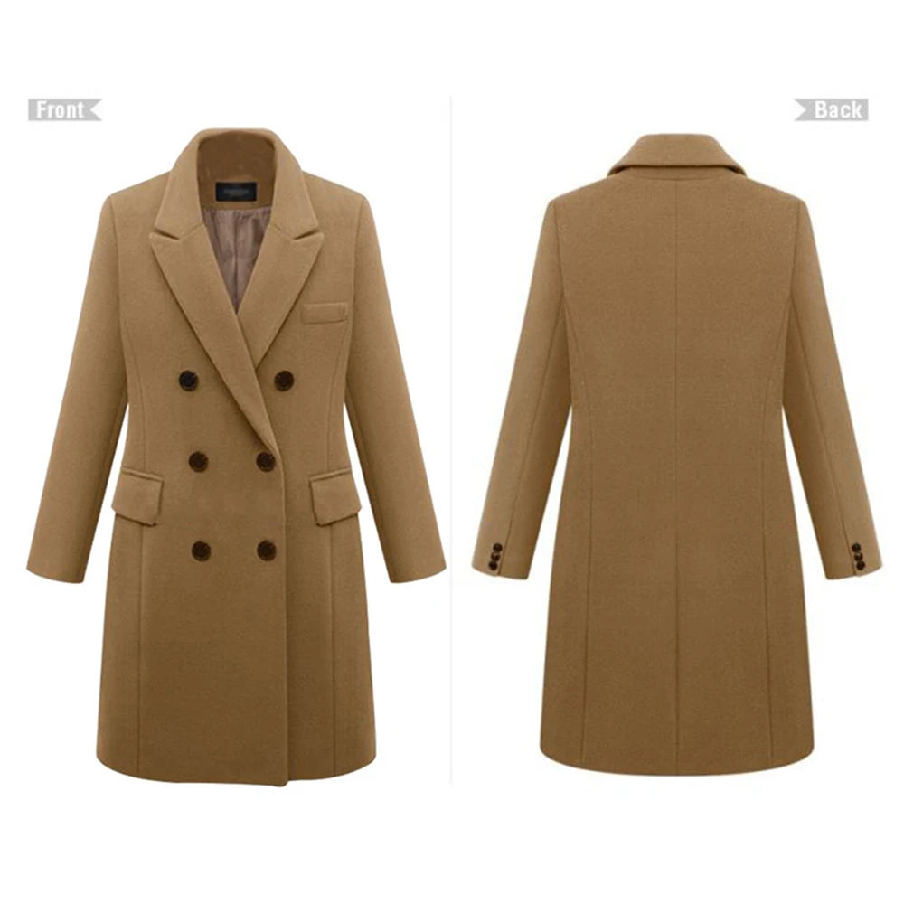 Oversized wollen trenchcoat voor dames