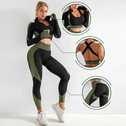 Dames Naadloze Yoga Sportkleding Set