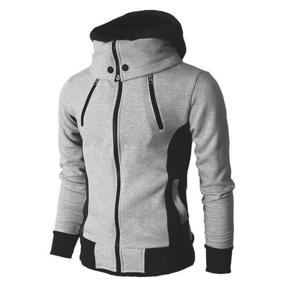 Trendy Bomber Jacket with Shawl Collar and Hood