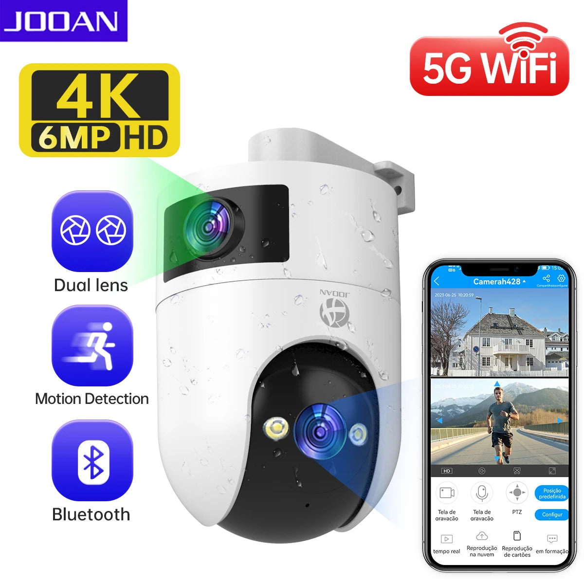 JOOAN 4K HD  PTZ Camera Indoor / Outdoor Dual Lens