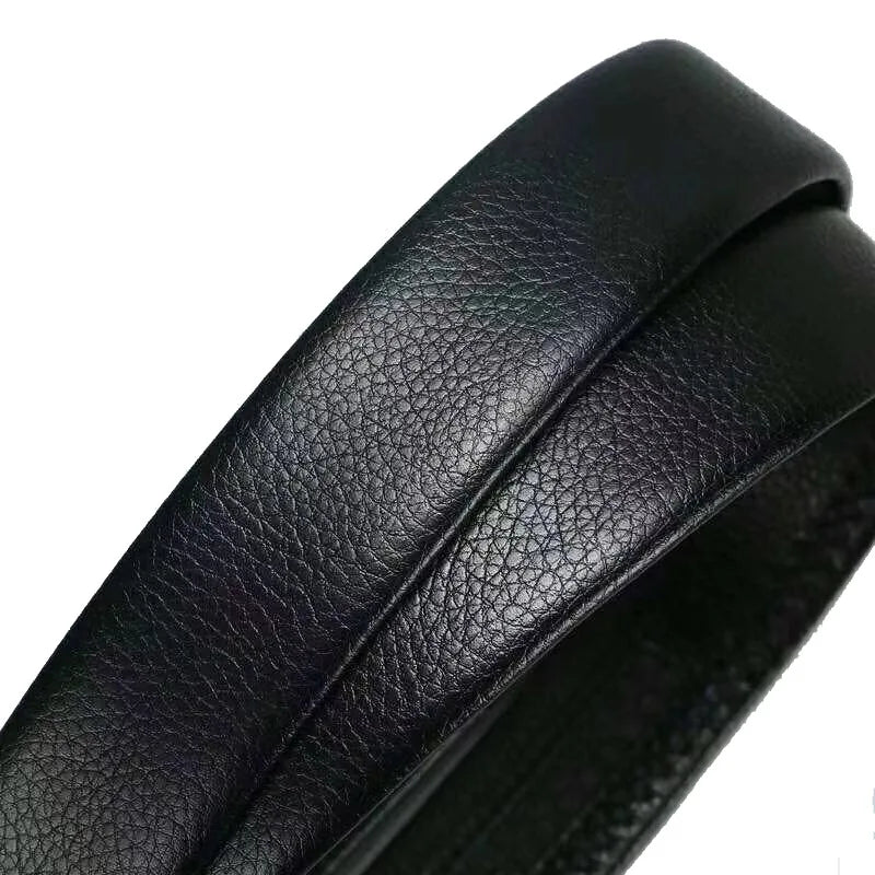 Black leather belt for men