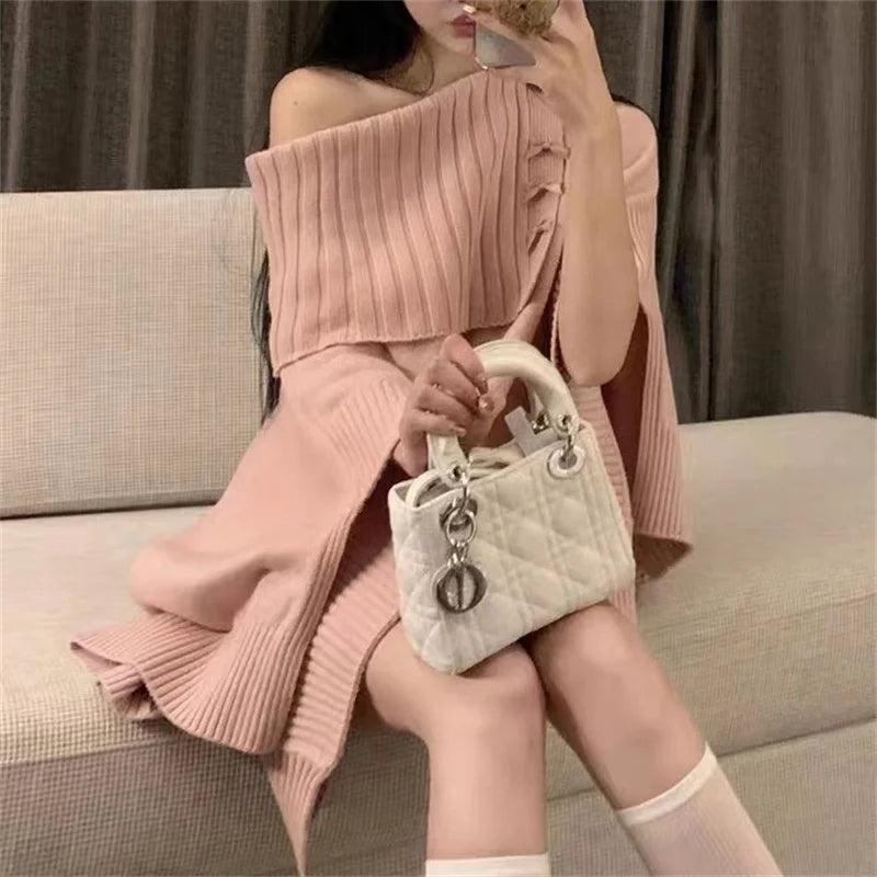 Stylish Women's Knitted Sweater Cloak