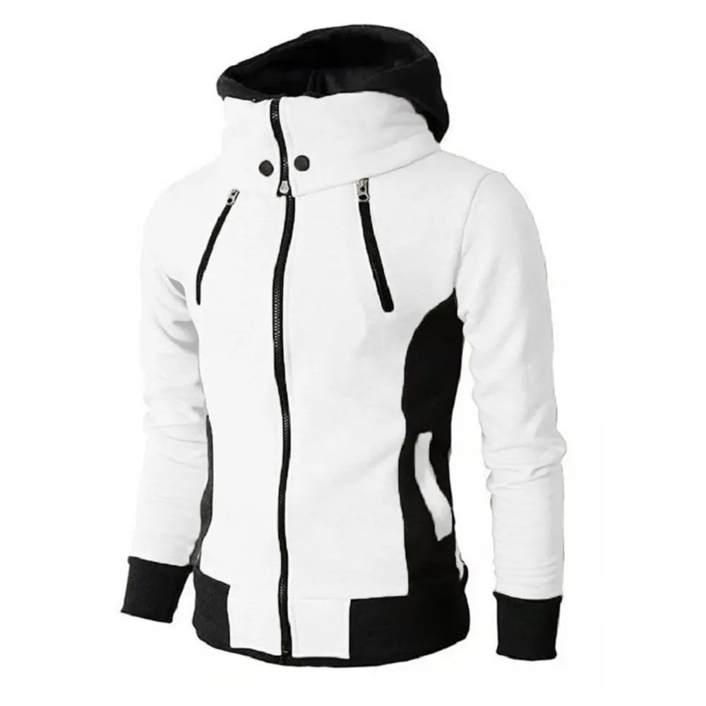 Trendy Bomber Jacket with Shawl Collar and Hood