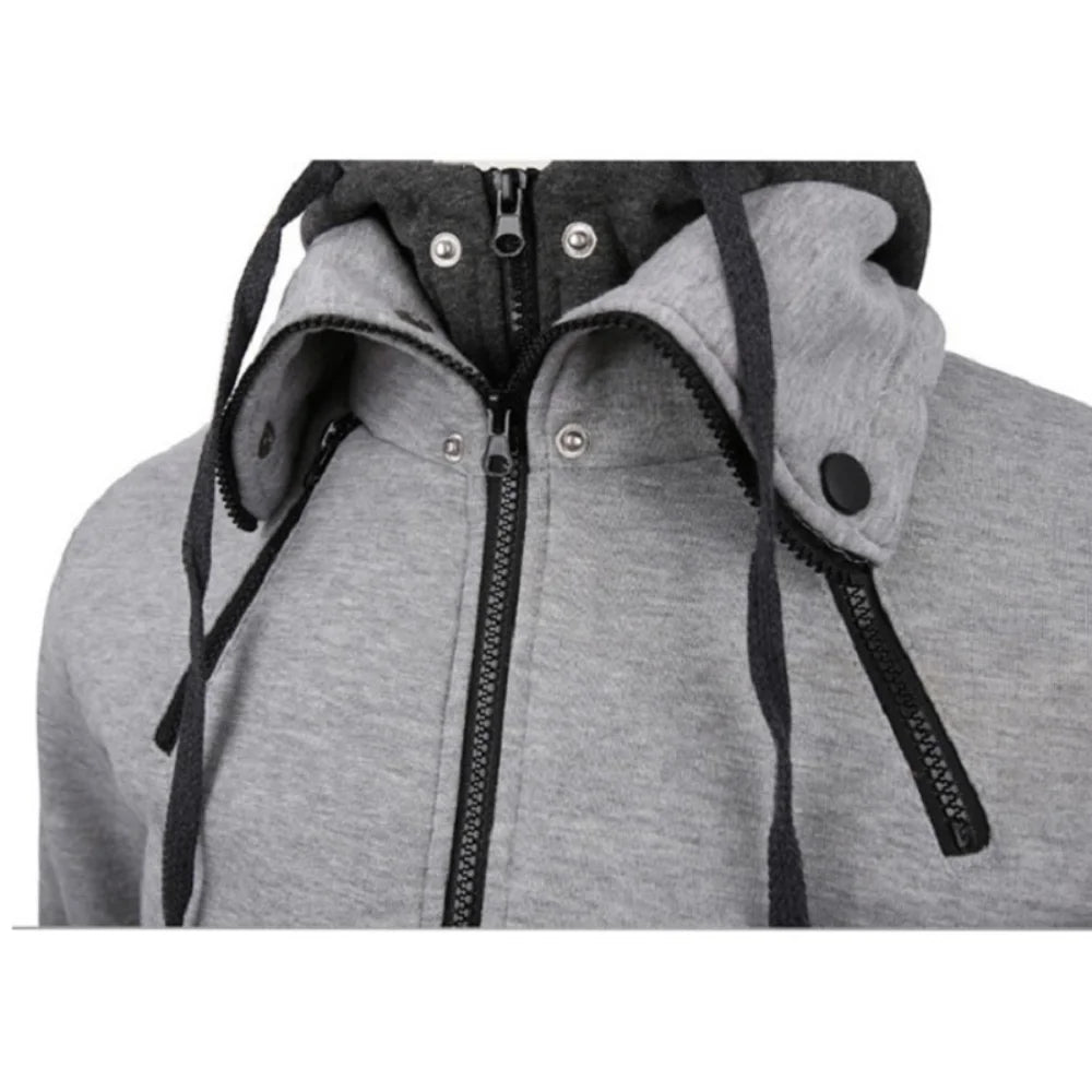 Trendy Bomber Jacket with Shawl Collar and Hood