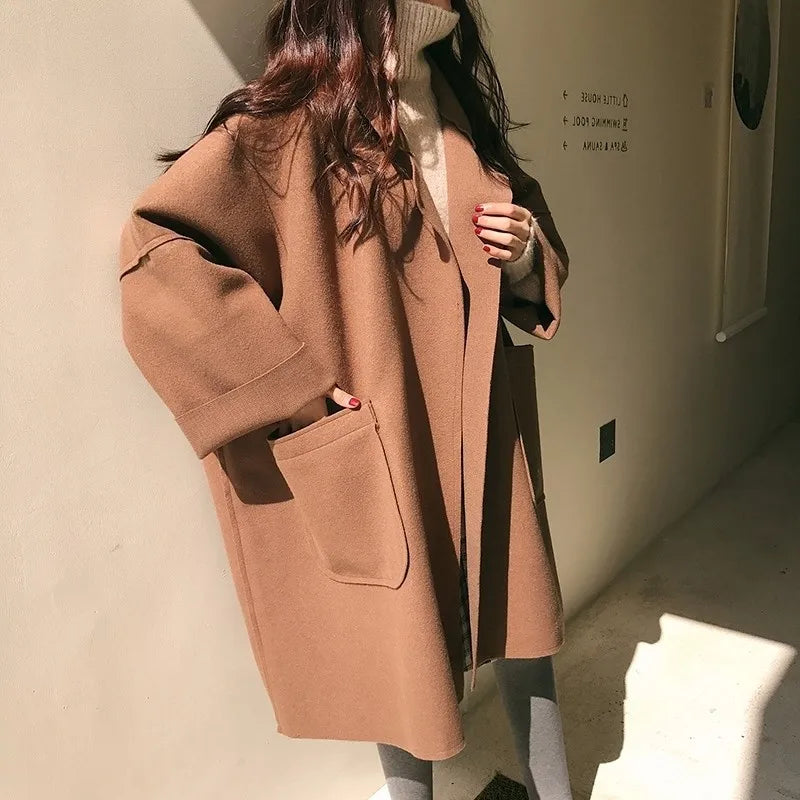 Women's Winter Elegant Woolen Trench Coat