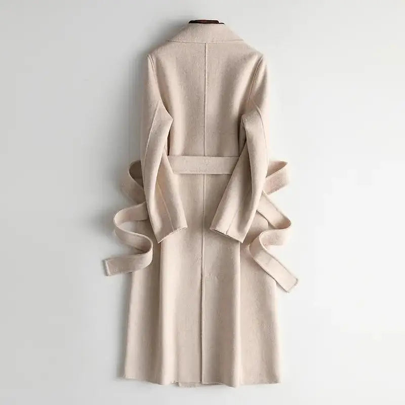 Elegante wollen trenchcoat voor dames