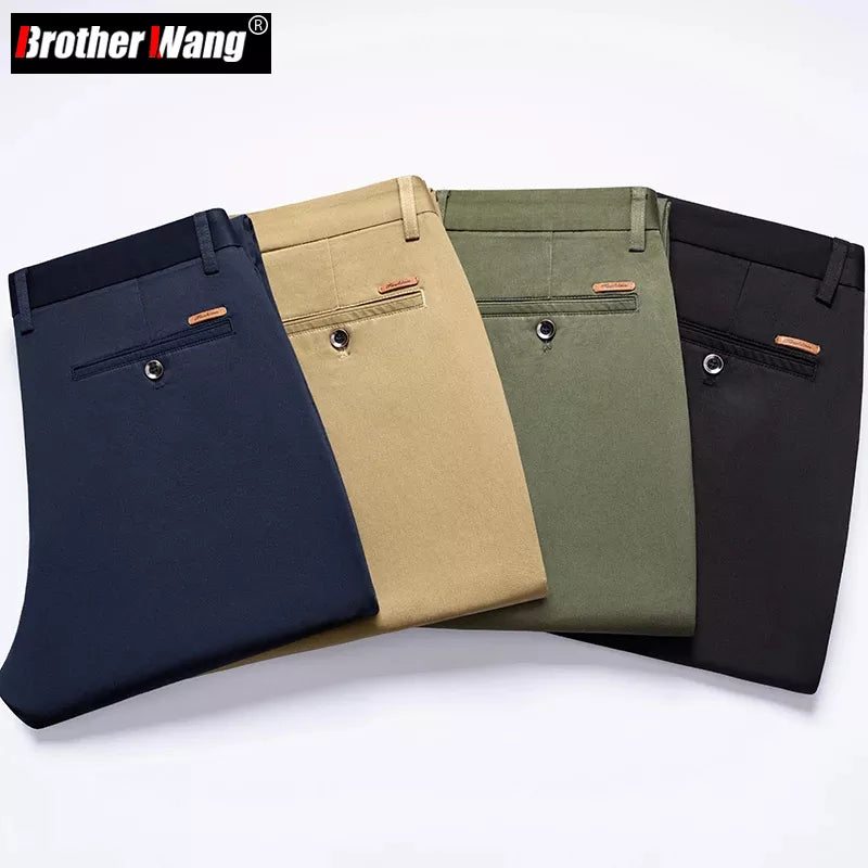 Straight Casual Cotton Trousers