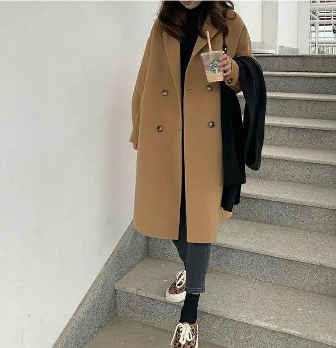 Stylish Wool Trench Coat