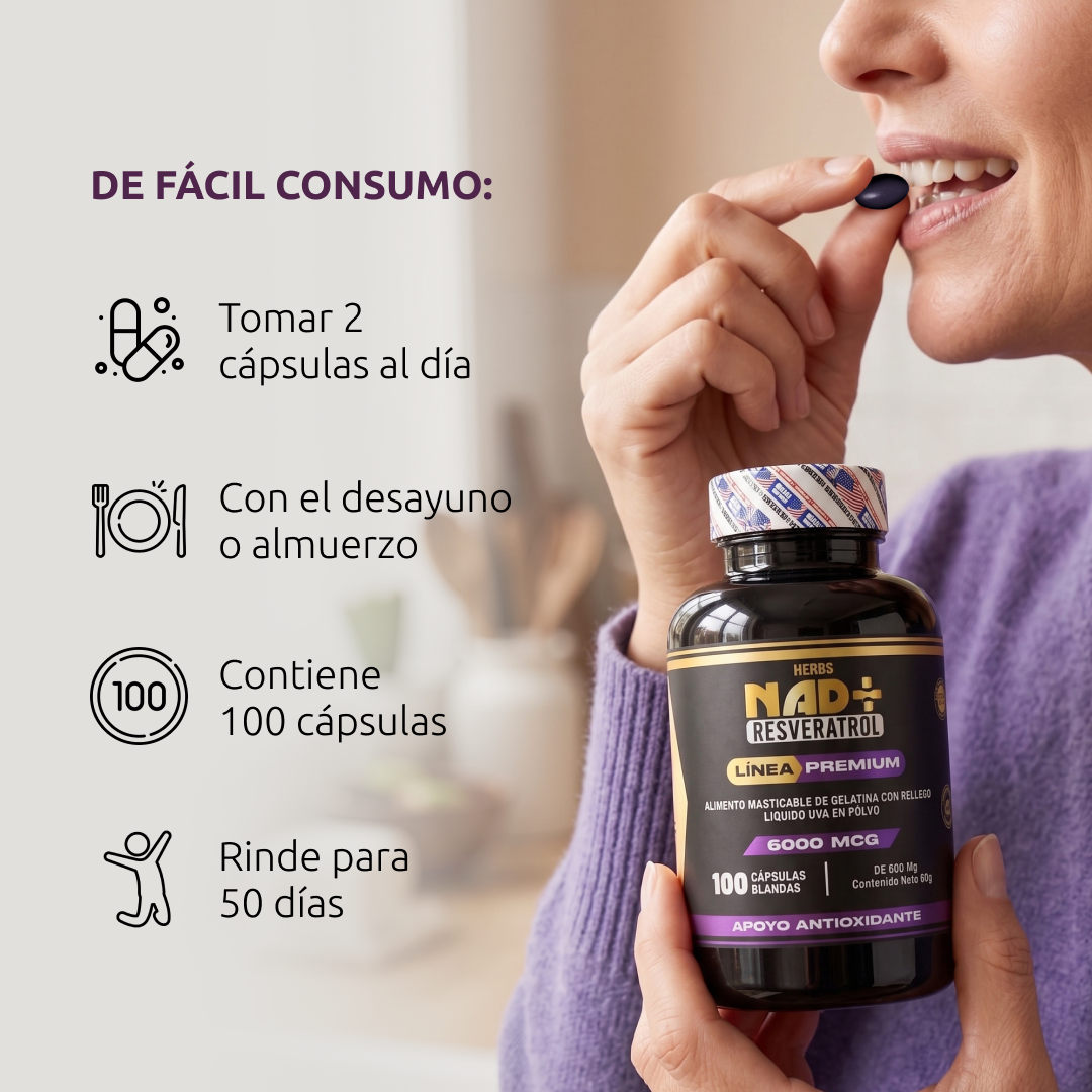 Cápsulas NAD+ Resveratrol Vitavit® - 100 Cápsulas
