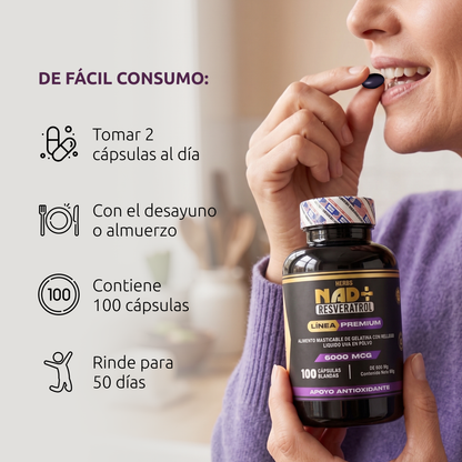 Cápsulas NAD+ Resveratrol Vitavit® - 100 Cápsulas