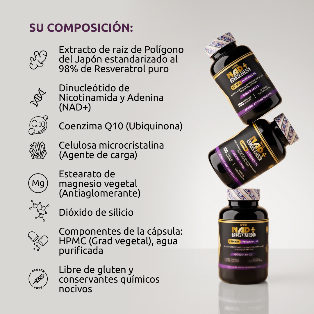 Cápsulas NAD+ Resveratrol Vitavit® - 100 Cápsulas
