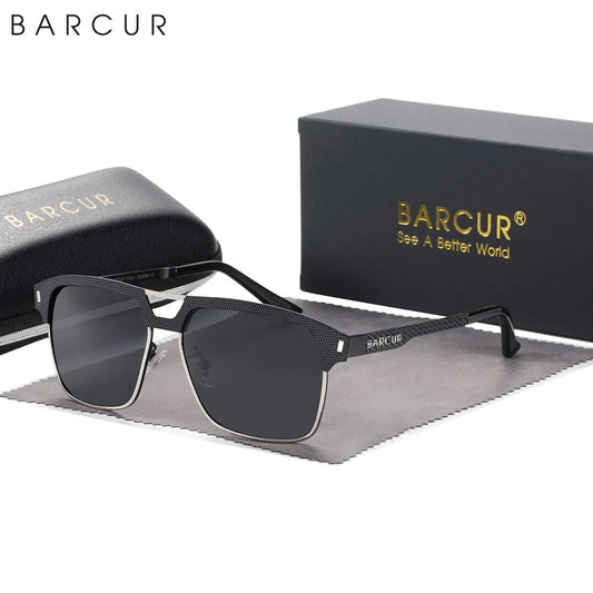 BARCUR Original Men's Sunglasses Polarized Business Square Sunglasses